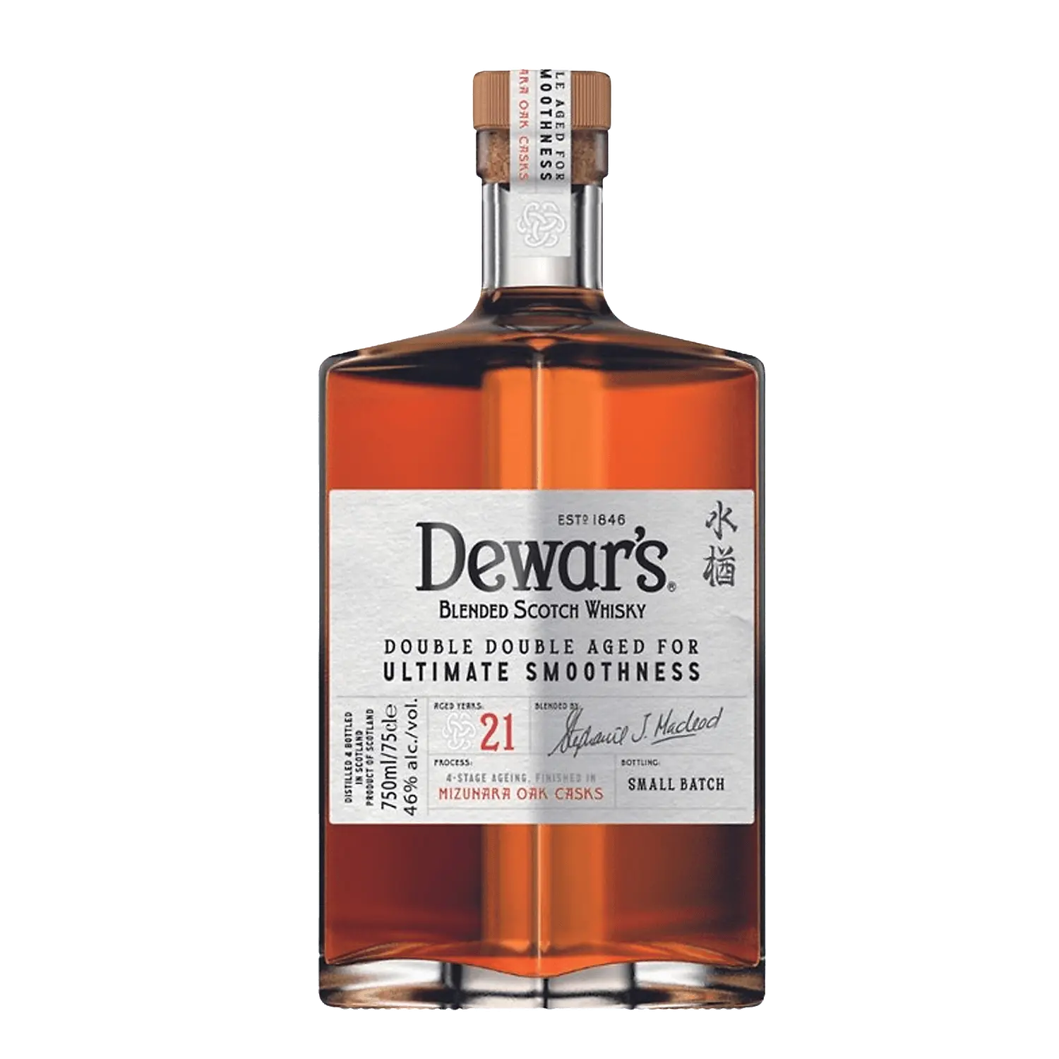 Dewar'S Blended Scotch Double Double Aged Mizunara Oak 21 Yr 92 750ml Dewar'S