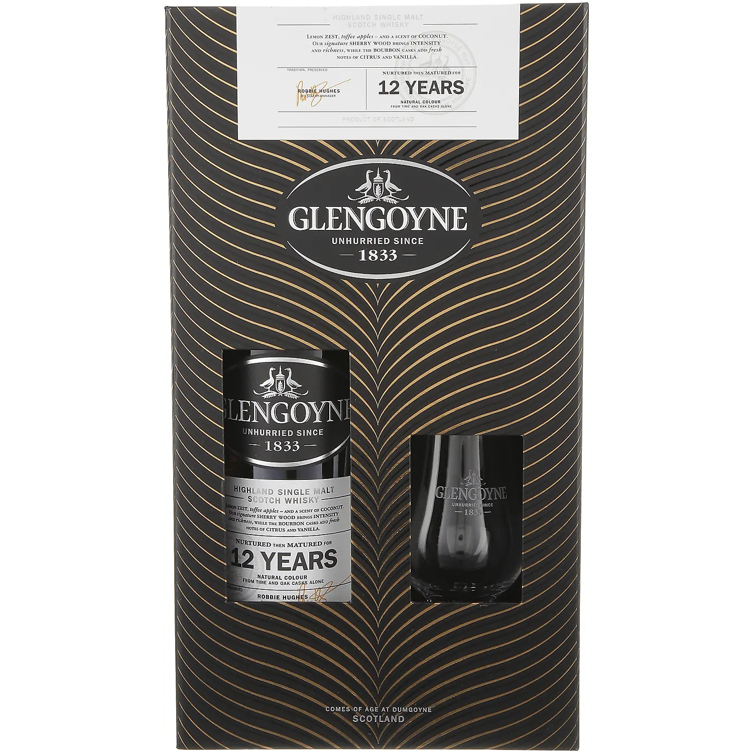 Glengoyne Single Malt Scotch 12 Yr 86 W/ Glass 750ml Glengoyne