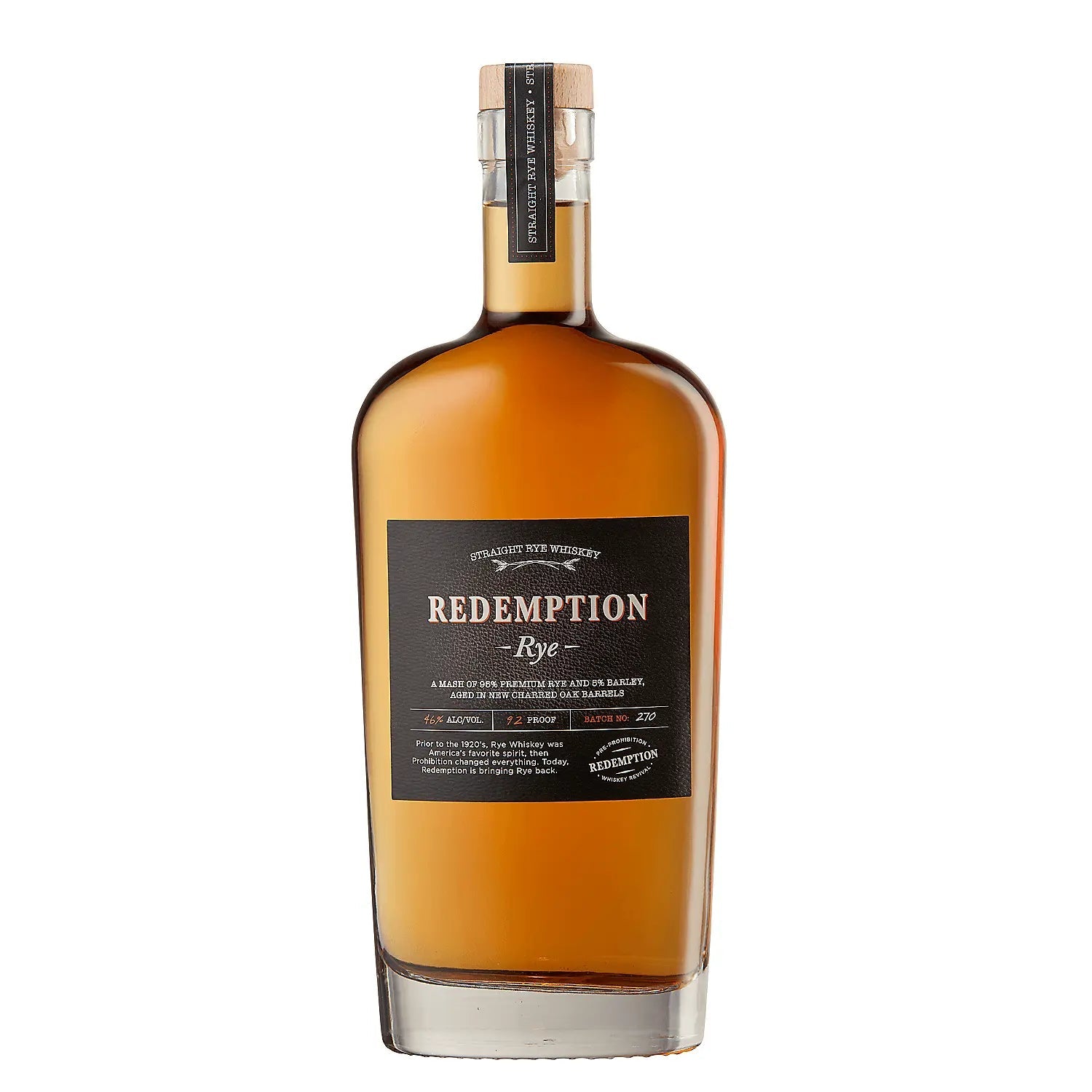 Redemption Straight Rye Whiskey 92 750ml Redemption