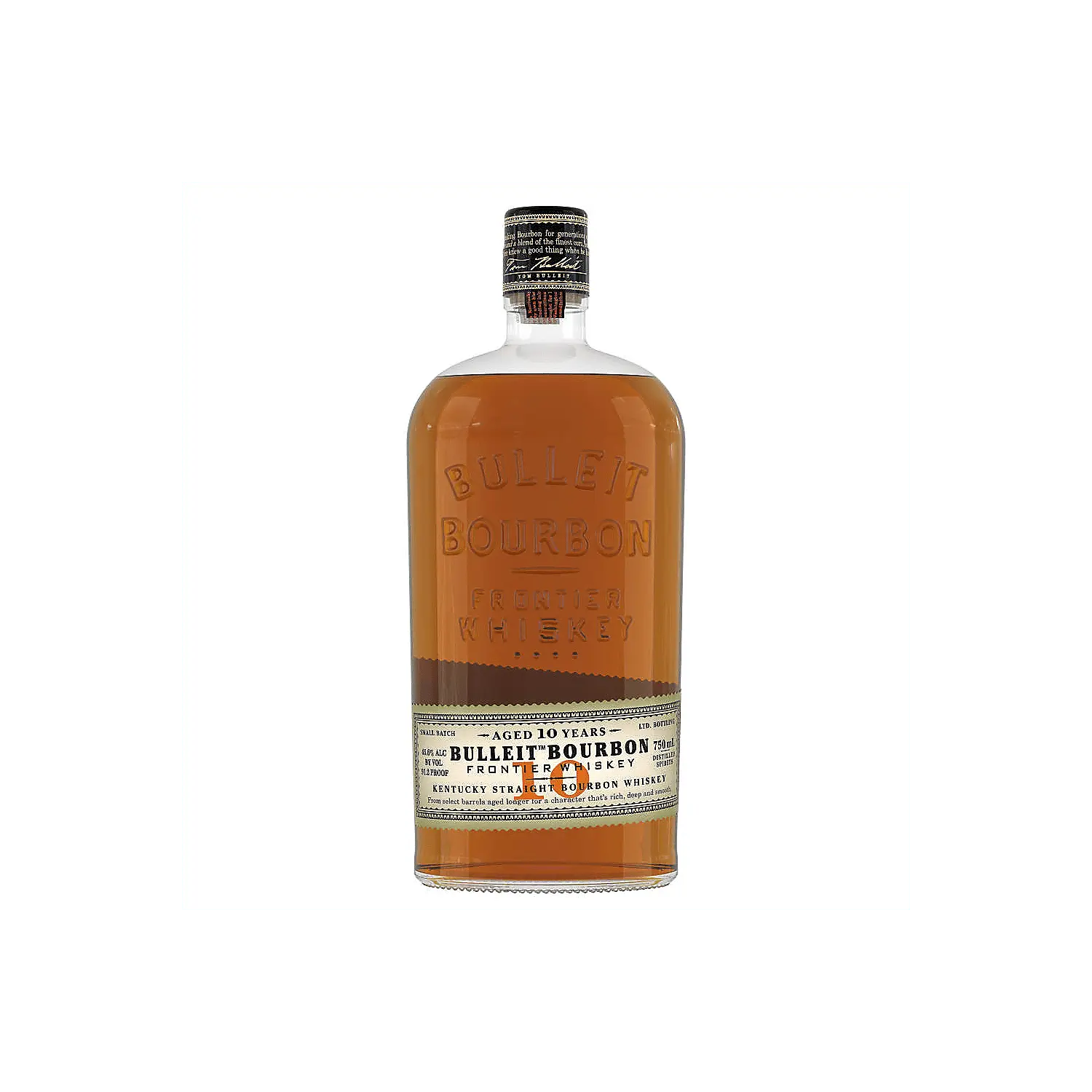 Bulleit Straight Bourbon Frontier Whiskey 10 Yr 91.2 750ml Bulleit