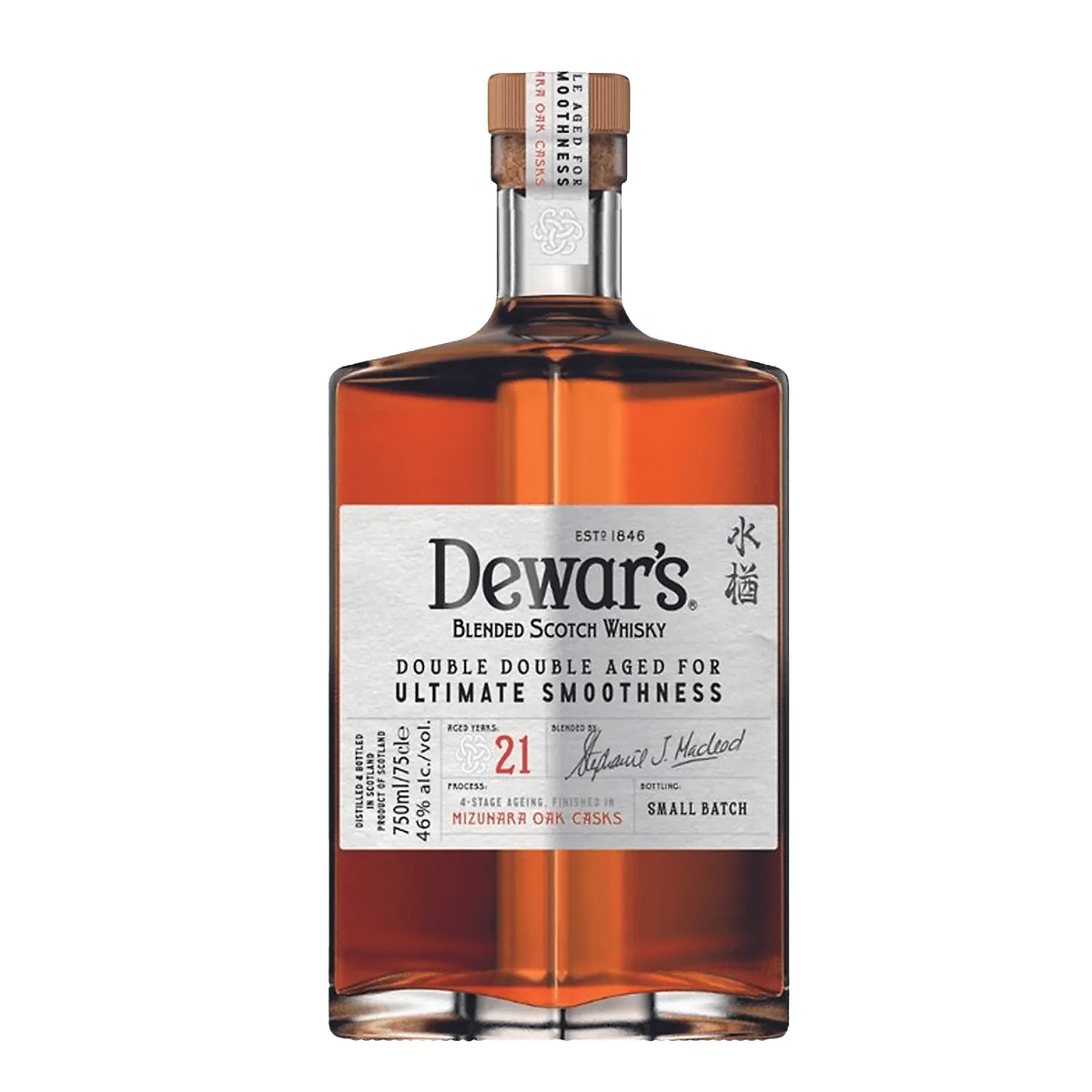 Dewar'S Blended Scotch Double Double Aged Mizunara Oak 21 Yr 92 750ml Dewar'S