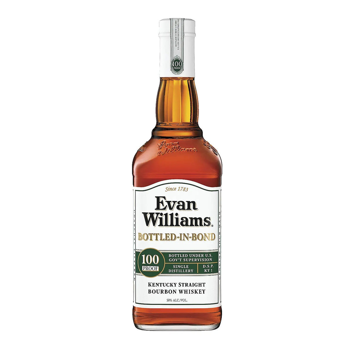 Evan Williams Straight Bourbon White Label Bottled In Bond 100 750ml Evan Williams
