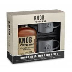 Knob Creek Small Batch Bourbon 100 Proof Kentucky Gift Set With Two Ceramic Mugs 750Ml